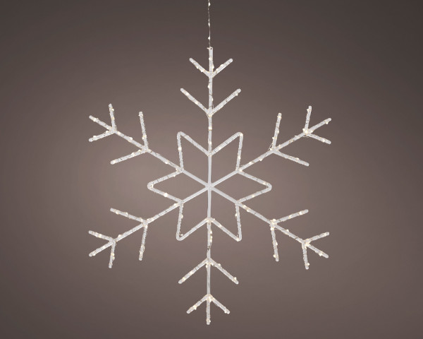 Christbaumschmuck Hänger LED SCHNEEFLOCKE in weiß aus Kunststoff