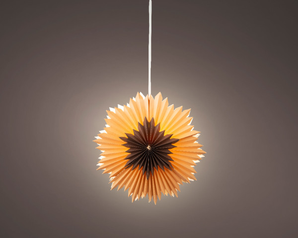 Papierstern LED STAR in braun aus Papier