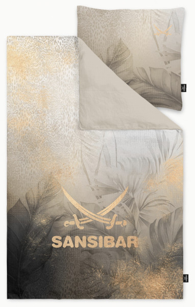Bettwäsche SANSIBAR Satin in taupe aus Baumwolle