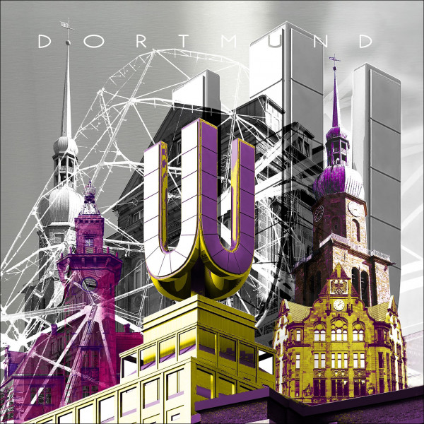 Glasbild DORTMUND in bunt aus Glas