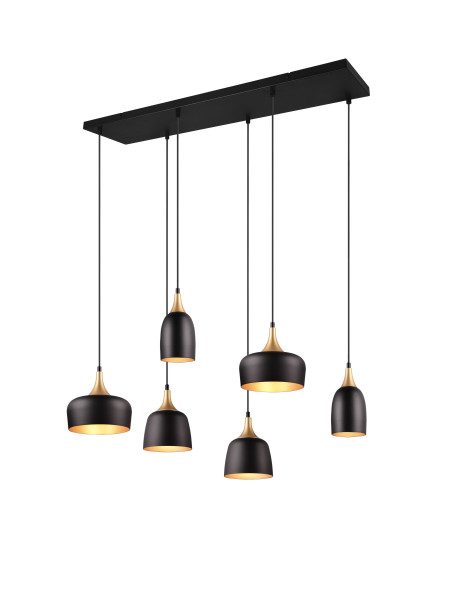 Pendelleuchte CHIRAZ in schwarz aus Messing