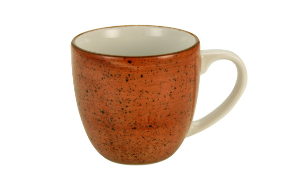 Henkelbecher VINTAGE in orange aus Porzellan