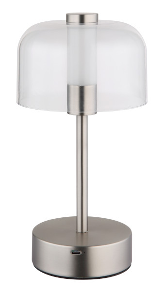 Tischleuchte SKYLER in Nickel aus Metall