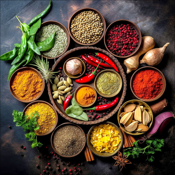 Glasbild SPICE CREATION in mehrfarbig aus Glas