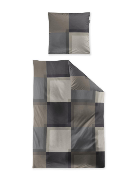 Bettwäsche WAVE Satin in braun aus Baumwolle