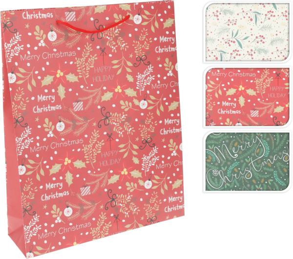 Geschenktasche X-MAS in mehrfarbig aus Papier