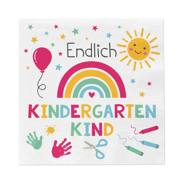Servietten KINDERGARTEN in mehrfarbig aus Papier
