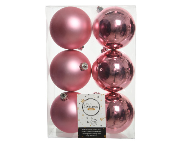 Weihnachtskugel-Set PAIRS in rosa aus Kunststoff