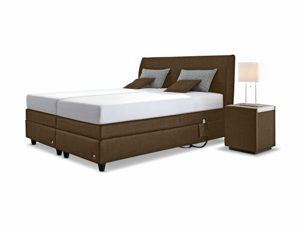 Boxspringbett RUF MERCATA in dunkelbraun aus Stoff