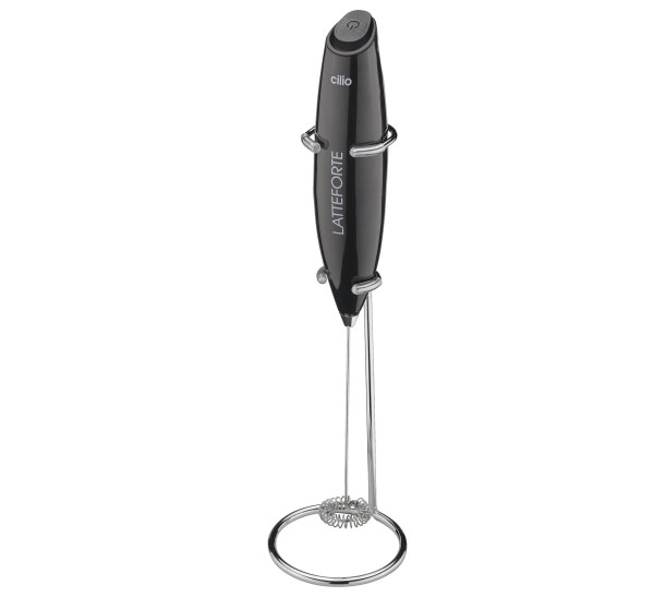 Milchaufschäumer cilio LATTEFORTE in schwarz/silber aus Kunststoff