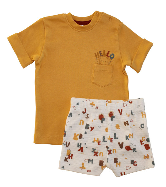 Shorty Set Letters in mehrfarbig aus Baumwolle