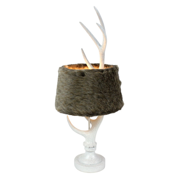 Tischleuchte GEWEIH in weiß aus Polyresin