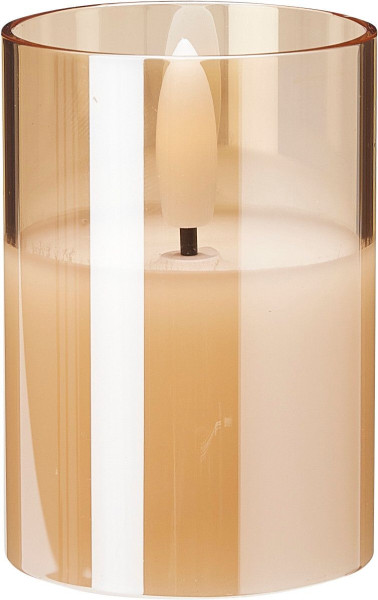 Kerze LED im Glas in amber aus Glas