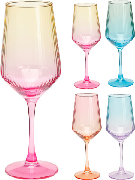 Weinglas RAINBOW in mehrfarbig aus Glas