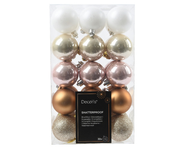 Weihnachtskugel-Set GRACE in mehrfarbig aus Kunststoff