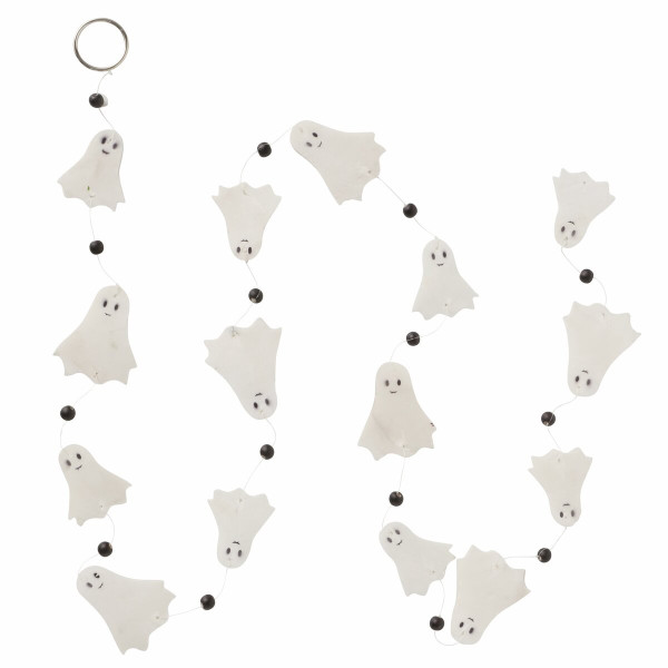 Girlande Capiz GHOSTIE in weiß aus Materialmix