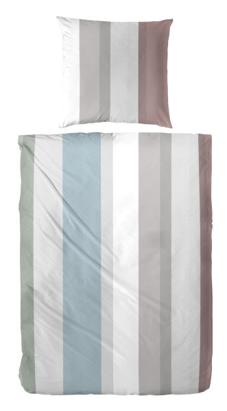 Bettwäsche MAKO-SATIN in mehrfarbig aus Baumwolle