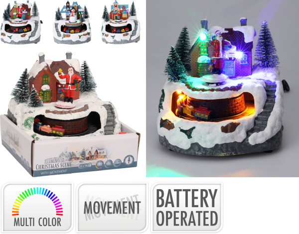 Dekoobjekt WINTER SCENE in mehrfarbig aus Kunststoff