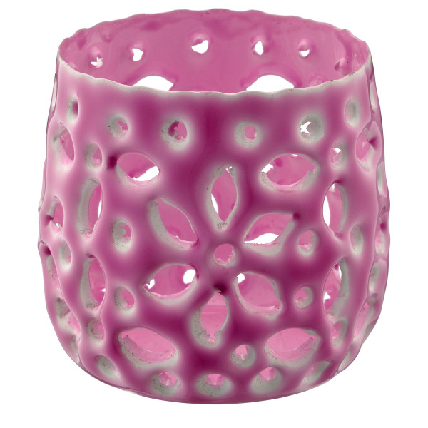 Windlicht in lila aus Metall