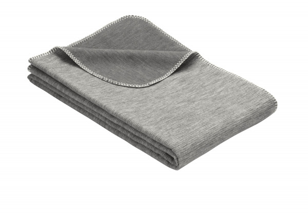 Wohndecke Jacquard LAUSANNE in grau aus Baumwolle