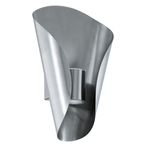 Wandleuchte BOSARO in silber aus Edelstahl