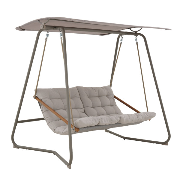 Hollywoodschaukel BERGEN in beige aus Stahl