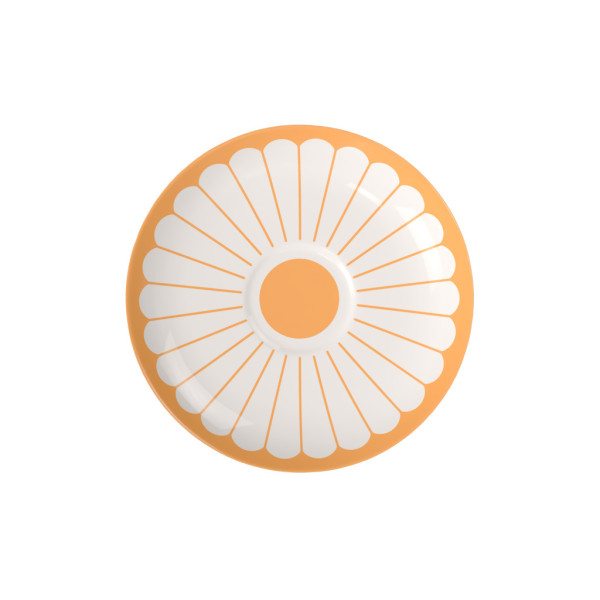 Untertasse Fleur soleil in gelb aus Bone China