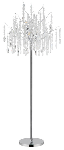 Stehleuchte KINGA in silberfarben aus Metall