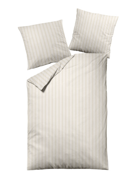 Bettwäsche MONDO LIANA Damast in beige aus Baumwolle