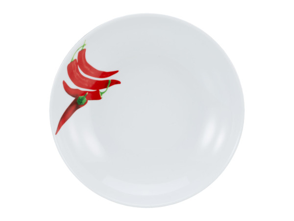 Pastateller CHILI in weiß aus Opalglas