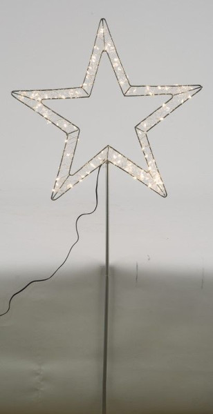 Weihnachtsstern LED Stecker in silberfarben aus Metall