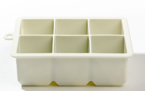 Eiswürfelform in creme aus Silikon