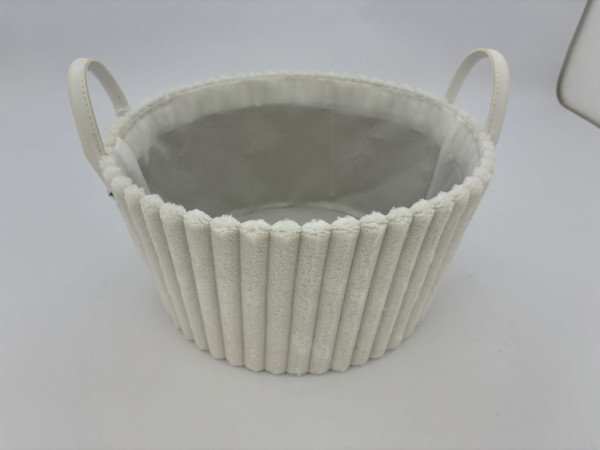 Korb vito in weiß aus Materialmix