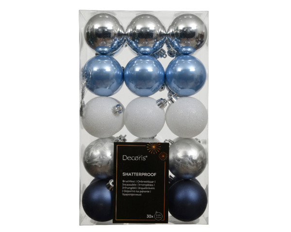 Weihnachtskugel-Set GRACE in mehrfarbig aus Kunststoff