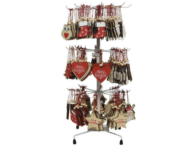 Christbaumschmuck Hänger MERRY X-MAS in mehrfarbig aus Holz