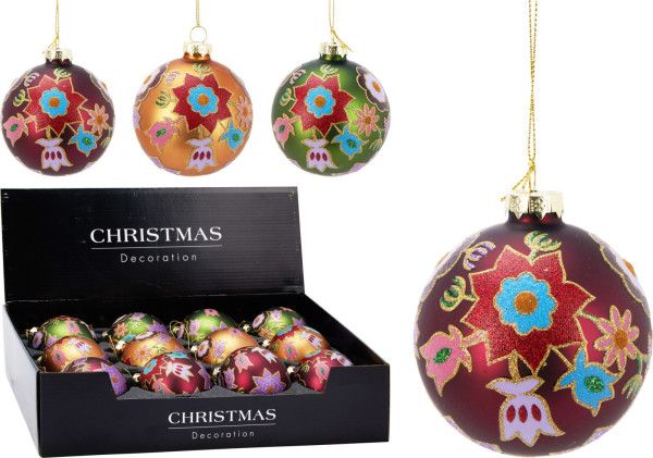 Weihnachtskugel in mehrfarbig aus Glas