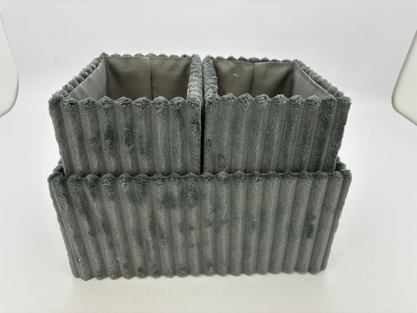 Korb TUVA in schwarz aus Materialmix