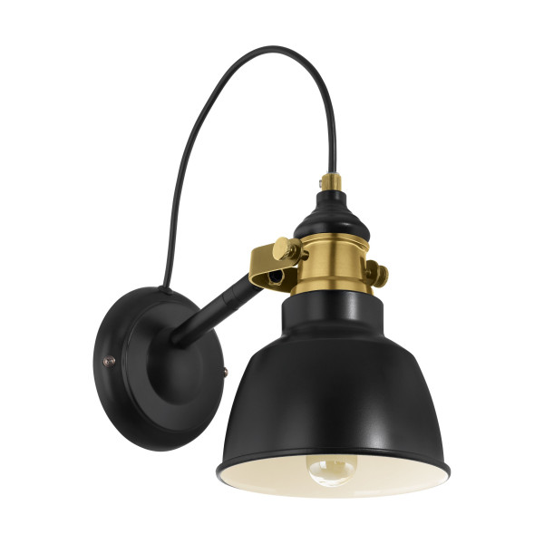 Wandleuchte THORNFORD in schwarz aus Metall