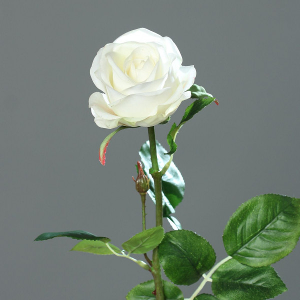 Kunstblume Rose in creme aus Kunststoff