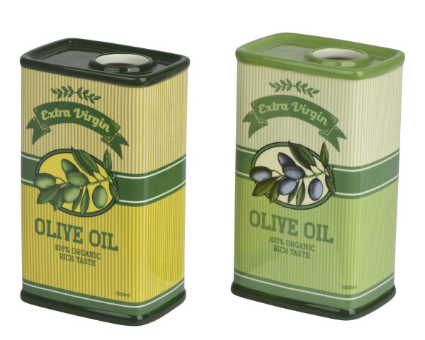 Vase OLIVENÖLKANISTER in mehrfarbig aus Dolomit