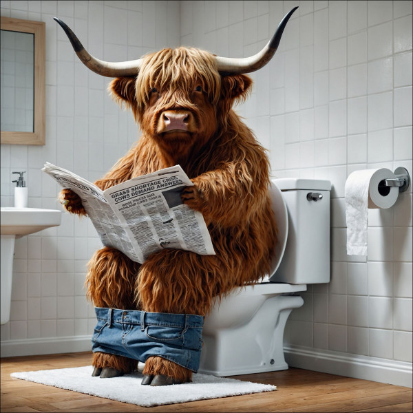 Keilrahmenbild HOCHLANDRIND in mehrfarbig aus Holz