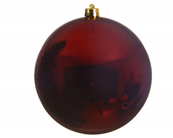 Weihnachtskugel SHINY in rot aus Kunststoff