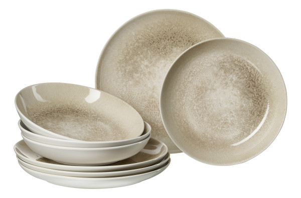 Tafelservice SAVORA in beige aus Steinzeug
