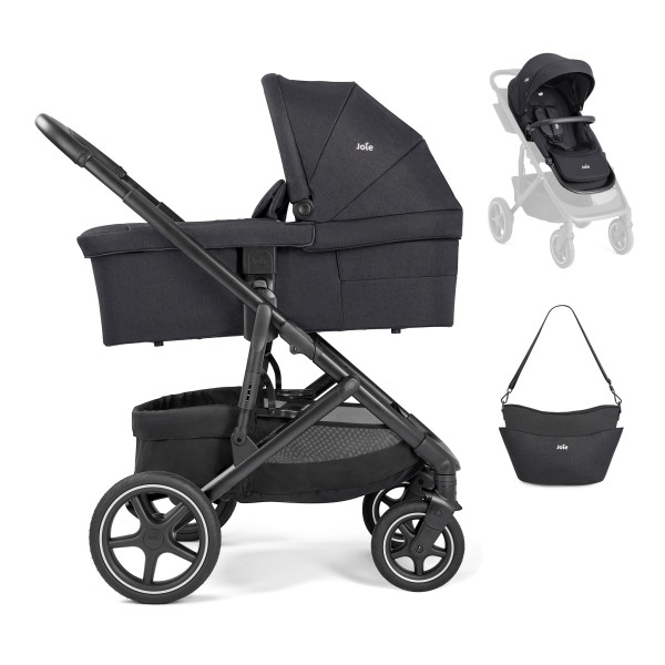 Kombi-Kinderwagen ELARA 2in1 in anthrazit aus Materialmix