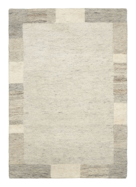 Teppich EVEREST BORDER in grau aus Schurwolle