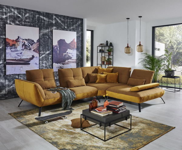 Polsterecke vito TICONA in Mustard aus Stoff