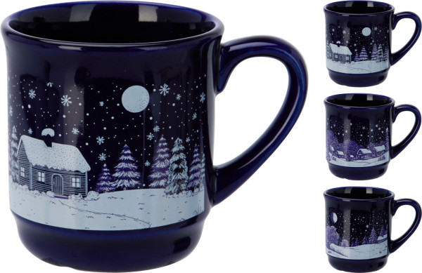 Kaffeebecher X-MAS in mehrfarbig aus Keramik