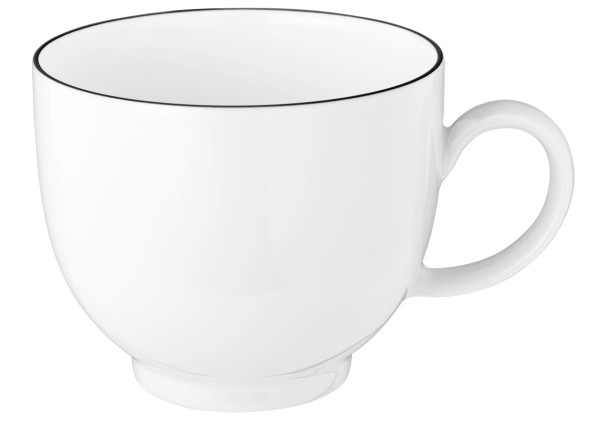 Kaffeeobertasse LIDO BLACK LIN in weiß aus Porzellan
