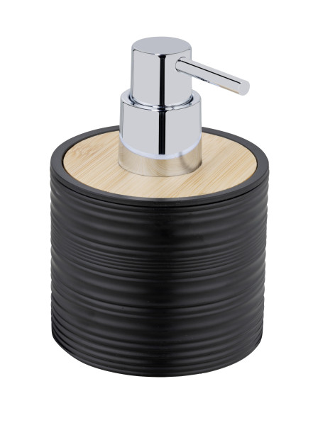 Seifenspender LYON schwarz in schwarz aus Materialmix