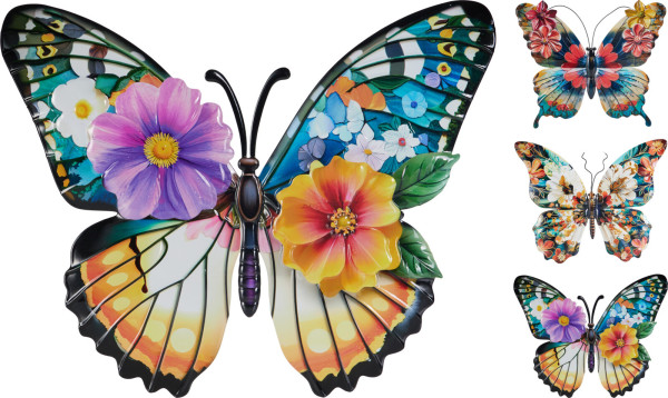 Dekofigur BUTTERFLY in mehrfarbig aus Eisen